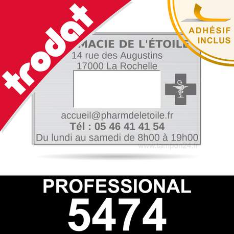 Empreinte pour dateur Trodat Professional 5474 - Plaque caoutchouc personnalisée