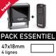 Pack Essentiel - Tampon bureau + poche - 4 lignes